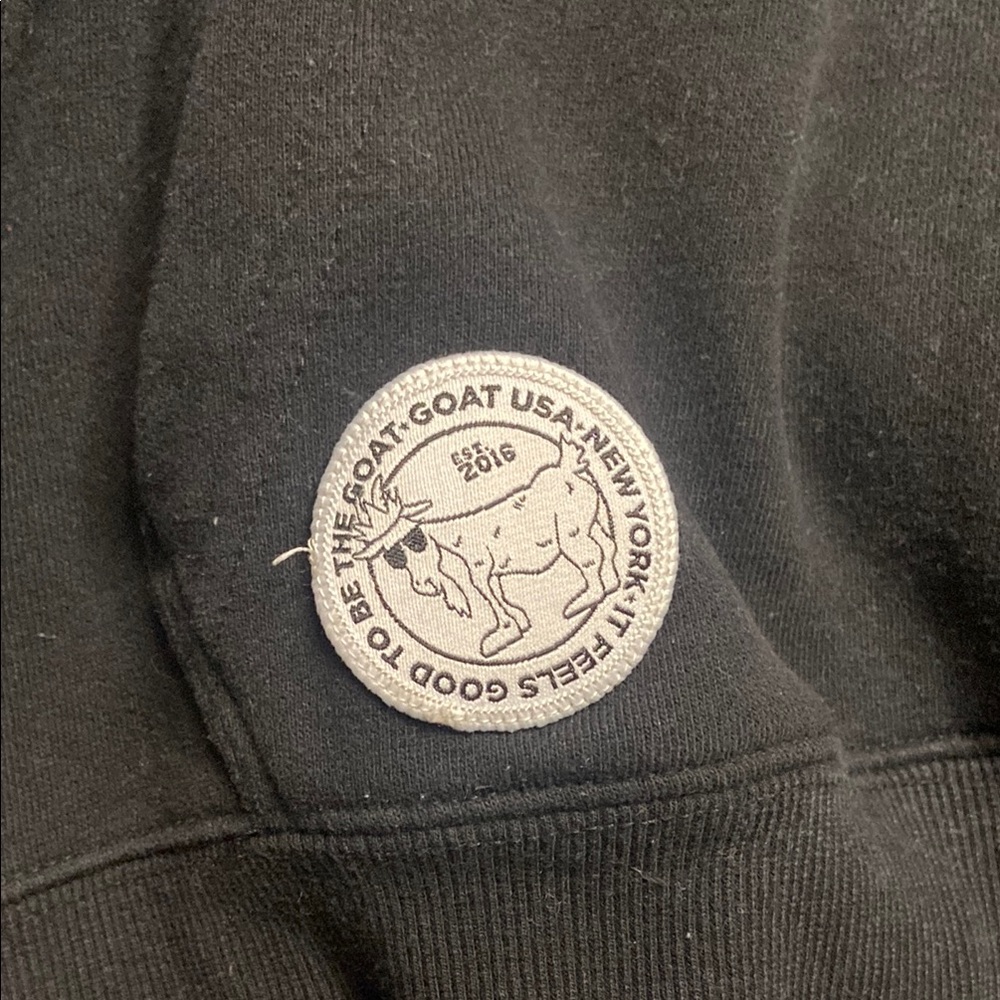 Black goat usa hoodie with Embroidered goat Design - Picture 4 of 5